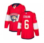 Men's Panthers #6 Anton Stralman Red Home Authentic Stitched Hockey Jersey