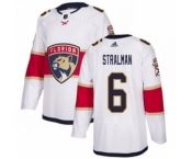 Men's Panthers #6 Anton Stralman White Road Authentic Stitched Hockey Jersey