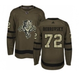Men's Panthers #72 Sergei Bobrovsky Green Salute to Service Stitched Hockey Jersey