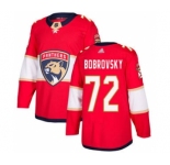 Men's Panthers #72 Sergei Bobrovsky Red Home Stitched Hockey Jersey