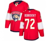 Men's Panthers #72 Sergei Bobrovsky Red Home Stitched Hockey Jersey