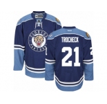 Men's Reebok Florida Panthers #21 Vincent Trocheck Authentic Navy Blue Third NHL Jersey