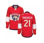 Men's Reebok Florida Panthers #21 Vincent Trocheck Authentic Red Home NHL New Jersey