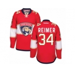 Men's Reebok Florida Panthers #34 James Reimer Authentic Red Home NHL New Jersey