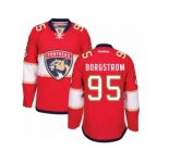 Men's Reebok Florida Panthers #95 Henrik Borgstrom Authentic Red Home NHL New Jersey
