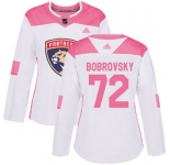 Panthers #72 Sergei Bobrovsky White Pink Authentic Fashion Women's Stitched Hockey Jersey