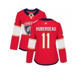 Women Adidas Florida Panthers #11 Jonathan Huberdeau Red Home Authentic Stitched NHL Jersey