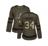 Women Adidas Florida Panthers #34 James Reimer Green Salute to Service Stitched NHL Jersey
