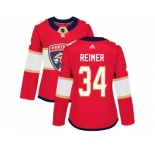 Women Adidas Florida Panthers #34 James Reimer Red Home Authentic Stitched NHL Jerse