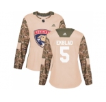 Women Adidas Florida Panthers #5 Aaron Ekblad Camo Authentic 2017 Veterans Day Stitched NHL Jersey