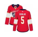 Women Adidas Florida Panthers #5 Aaron Ekblad Red Home Authentic Stitched NHL Jersey