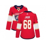 Women Adidas Florida Panthers #68 Jaromir Jagr Red Home Authentic Stitched NHL Jersey