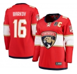 Women's Florida Panthers #16 Aleksander Barkov Red 2025 Stanley Cup Final Home Stitched Hockey Jersey