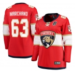 Women's Florida Panthers #63 Brad Marchand Red 2025 Stanley Cup Final Home Stitched Hockey Jersey