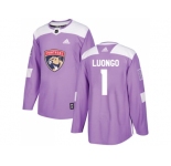 Youth Adidas Florida Panthers #1 Roberto Luongo Purple Authentic Fights Cancer Stitched NHL Jersey