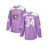 Youth Adidas Florida Panthers #34 James Reimer Purple Authentic Fights Cancer Stitched NHL Jersey