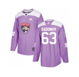 Youth Adidas Florida Panthers #63 Evgenii Dadonov Purple Authentic Fights Cancer Stitched NHL Jersey