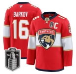 Youth Florida Panthers #16 Aleksander Barkov White 2025 Stanley Cup Final Premium Stitched NHL Hockey Jersey