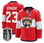Youth Florida Panthers #23 Carter Verhaeghe White 2025 Stanley Cup Final Premium Stitched NHL Hockey Jersey