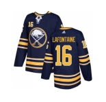 Men Adidas Buffalo Sabres #16 Pat Lafontaine Navy Blue Home Authentic Stitched NHL Jersey