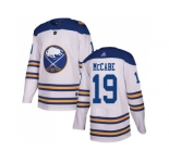 Men Adidas Buffalo Sabres #19 Jake McCabe White Authentic 2018 Winter Classic Stitched NHL Jersey