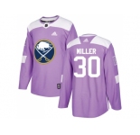 Men Adidas Buffalo Sabres #30 Ryan Miller Purple Authentic Fights Cancer Stitched NHL Jersey