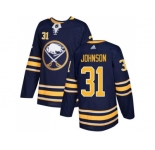 Men Adidas Buffalo Sabres #31 Chad Johnson Navy Blue Home Authentic Stitched NHL Jersey