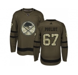 Men Adidas Buffalo Sabres #67 Benoit Pouliot Green Salute to Service Stitched NHL Jersey