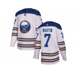 Men Adidas Buffalo Sabres #7 Rick Martin White Authentic 2018 Winter Classic Stitched NHL Jersey