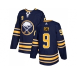 Men Adidas Buffalo Sabres #9 Derek Roy Navy Blue Home Authentic Stitched NHL Jersey