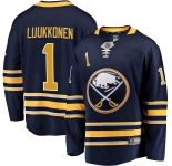 Men's Adidas Buffalo Sabres #1 Luukkonen Authentic Navy Blue Home NHL Jersey