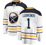 Men's Adidas Buffalo Sabres #1 Luukkonen Authentic White Away NHL Jersey