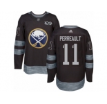 Men's Adidas Buffalo Sabres #11 Gilbert Perreault Authentic Black 1917-2017 100th Anniversary NHL Jersey