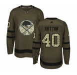 Men's Adidas Buffalo Sabres #40 Carter Hutton Authentic Green Salute to Service NHL Jersey