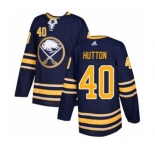 Men's Adidas Buffalo Sabres #40 Carter Hutton Premier Navy Blue Home NHL Jersey