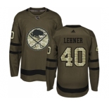 Men's Adidas Buffalo Sabres #40 Robin Lehner Authentic Green Salute to Service NHL Jersey