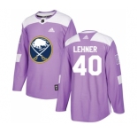 Men's Adidas Buffalo Sabres #40 Robin Lehner Authentic Purple Fights Cancer Practice NHL Jersey