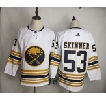 Men's Adidas Buffalo Sabres #53 Jeff Skinner Authentic White 50th anniversary  NHL Jersey