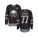 Men's Adidas Buffalo Sabres #77 Pierre Turgeon Authentic Black 1917-2017 100th Anniversary NHL Jersey
