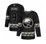 Men's Adidas Buffalo Sabres #9 Jack Eichel Authentic Black Team Logo Fashion NHL Jersey