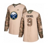 Men's Adidas Buffalo Sabres #9 Jack Eichel Authentic Camo Veterans Day Practice NHL Jersey