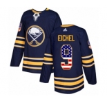 Men's Adidas Buffalo Sabres #9 Jack Eichel Authentic Navy Blue USA Flag Fashion NHL Jersey