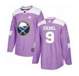 Men's Adidas Buffalo Sabres #9 Jack Eichel Authentic Purple Fights Cancer Practice NHL Jersey