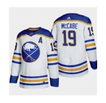 Men's Buffalo Sabres #19 Jake Mccabe 2020-21 Away Authentic Player Stitched Hockey Jersey White