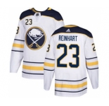 Men's Buffalo Sabres #23 Sam Reinhart White Road Stitched Hockey Jersey