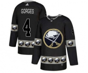 Men's Buffalo Sabres #4 Josh Gorges Black Team Logos Fashion Jersey