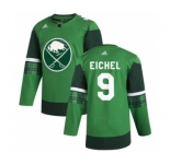 Men's Buffalo Sabres #9 Jack Eichel 2020 St. Patrick's Day Stitched Hockey Jersey Green