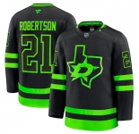 Men's Dallas Stars #21 Jason Robertson Black 2024-25 Alternate Stitched Hockey Jersey
