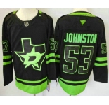 Men's Dallas Stars #53 Wyatt Johnston Black Alternate Authentic Jersey