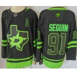 Men's Dallas Stars #91 Tyler Seguin Black Alternate Authentic Jersey